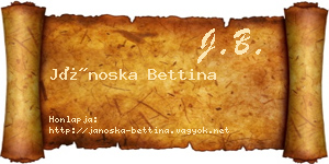 Jánoska Bettina névjegykártya